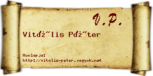 Vitális Péter névjegykártya