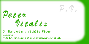 peter vitalis business card